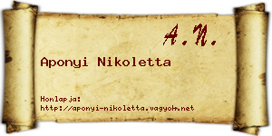Aponyi Nikoletta névjegykártya