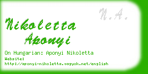 nikoletta aponyi business card